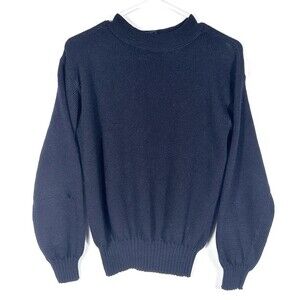 VINTAGE Military Sweater Men M Blue 1960s Wool Uniform RUDOLPH KNITTING MILLS